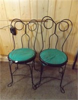 Metal Ice Cream Chairs-35" tall, seat is wood