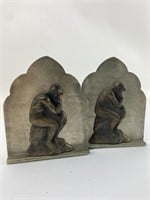(2) The Thinker Metal Bookends