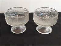 2pc Indiana Crystal Ice Sherbet Goblets