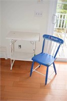 SMALL TABLE (HEAVY) & WOODEN CHAIR