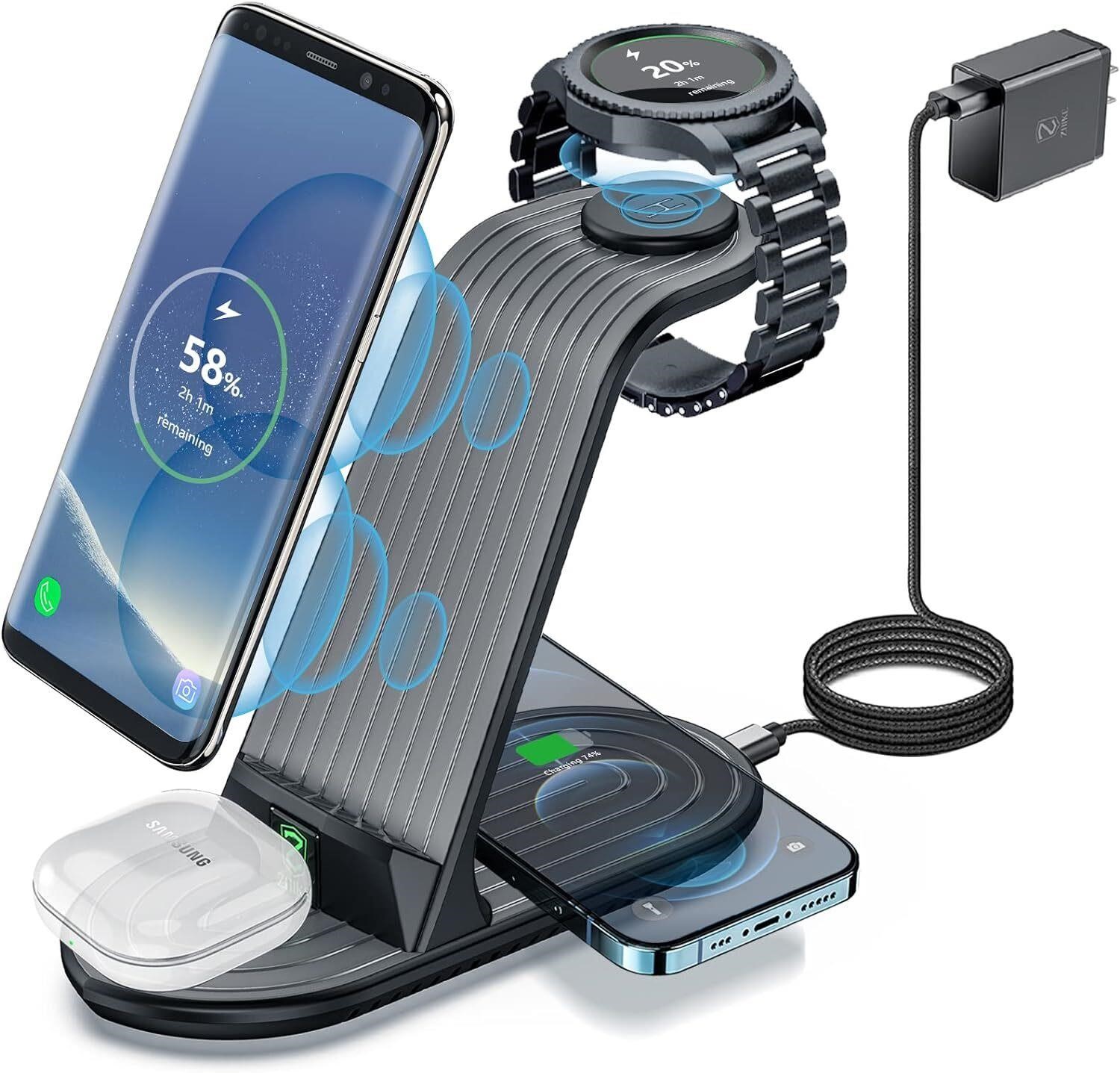 ZHIKE 4 in 1 20W Wireless Charger Stand for Galaxy