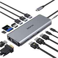 14 in 1 USB-C Dock Station - 2 HDMI  VGA