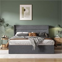 Zen Lift Up Storage Bed, Solid Wood Construction,