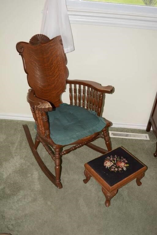 ROCKING CHAIR & FOOTSTOOL