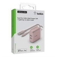 Belkin 24W Dual USB Wall Charger  Lightning