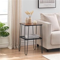 SHOCOKO End Table, 2-Tier Industrial Side Table w
