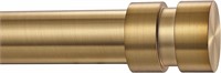 Gold Curtain Rods 1-in  72-144 inch with End Caps