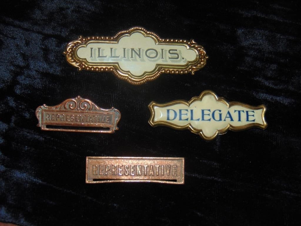 Antique Illinois Political Pins