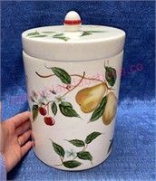 Large StoneLite fruit painted canister