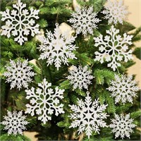 36pcs White Snowflake Ornaments  Size Varies