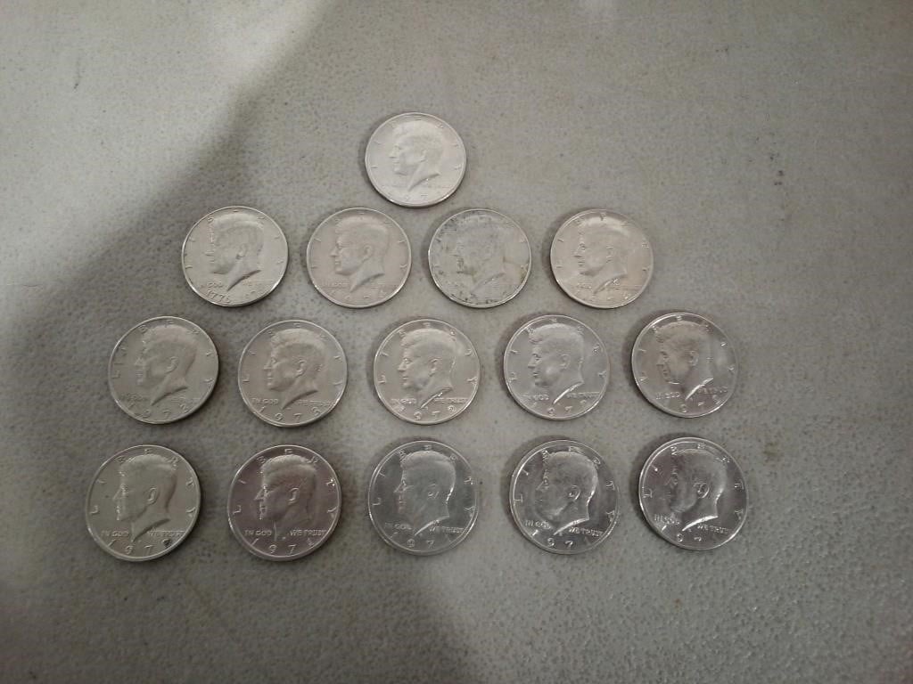 15 Kennedy Half Dollars