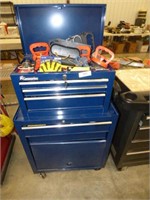 COMPANION TOOL BOX WITH SOME TOOLS & TEST METERS