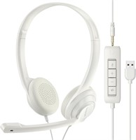 NUBWO HW02 USB Headset  On-Ear Wired (White)