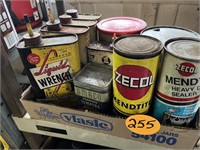Vintage Metal Fluid Containers (Some Empty)