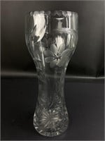 12" Vintage Large Etched Crystal Centerpiece Vase