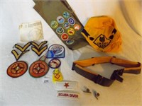 Vintage Boy Scouts patches, Merit badges sash