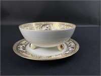 Antique NIPPON Footed Bowl & Saucer