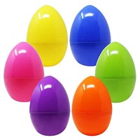 JOYIN 5PCS Jumbo Plastic Bright Solid Easter Eggs