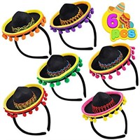 JOYIN 6 PCS Cinco De Mayo Fiesta Fabric Sombrero