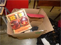 BOX WITH NEW TRAILER LIGHT SET & OTHER TRAILER