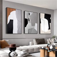 MPLONG Wall Art, Set of 3 Black and White Simple