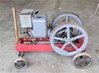 Monitor 3hp hit and miss engine on cart.
Runs
