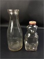 Vintage Milk Bottle & Snow Crest Bank Bottle