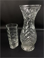 Pair of Vintage Glass Vases 11 & 6.5"