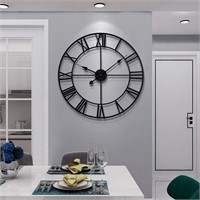 LEIKE 60cm Black Metal Wall Clock