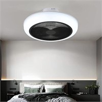 18" Ceiling Fan with Lights, Modern Enclosed Blade