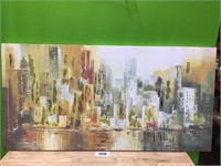 Abstract Skyline Stretched Canvas Painting