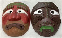 (2) ASIAN HAND DECORATED MASKS, 10’’ H