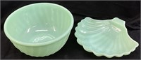 JADEITE SHELL CANDY DISH & MIXING BOWL