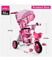 $126 Baby Tricycle, 7-in-1 Folding Kids Trike