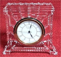 WATERFORD CRYSTAL SQUARE TABLE CLOCK