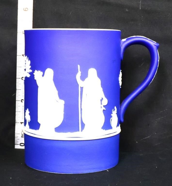 Wedgwood Dark Blue Jasperware Tankard Mug