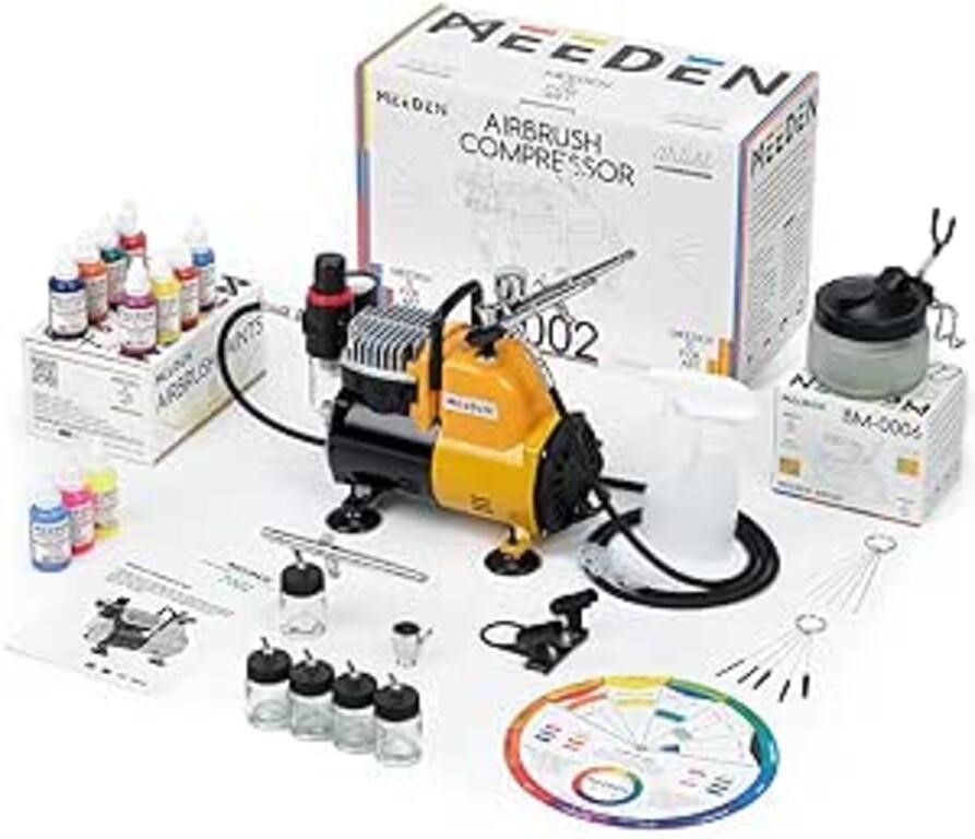 MEEDEN Airbrush Kit with Compressor and Paint - 1/