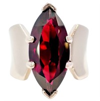 3.25 CT Marquise Garnet Solitaire Ring 14k Gold