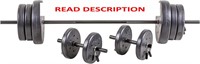 US Weight 105 lb Duracast Barbell Weight Set with