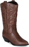 Women Cowgirl Cowboy Western Stitched Boots
