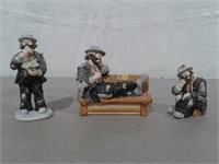 (3) Emmett Kelly Jr. Figurines