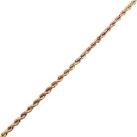 Rope Link Chain Necklace 14k Yellow Gold 22"