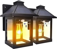 Nodfens 2 Pack Solar Wall Lanterns Outdoor with 3