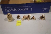 Mini dog figurines, bear