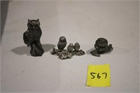 Pewter owls