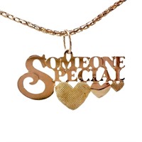 "Someone Special" Heart Pendant 14k Yellow Gold