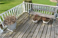 BENCH AND 3 PLANTERS