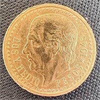 1945 Mexico Gold 2 Pesos