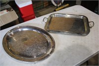 Pottery barn tray, silverplate tray