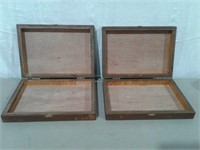 (2) Wood Storage Cases (14x10x2-1/2)